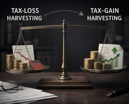 Illustration of tax gain harvesting